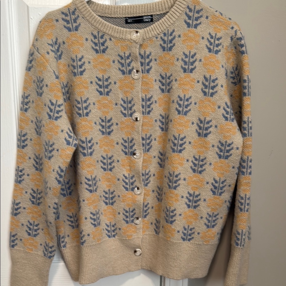 SHEIN Dazy Vintage Floral Knit Cardigan Small